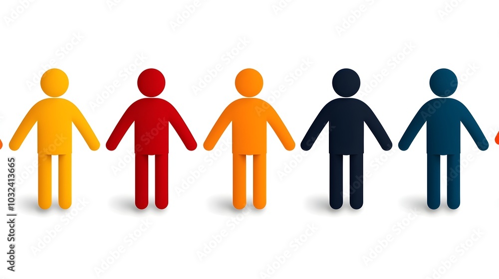 Aufkleber set of clean thin line art icons representing human figures teams groups