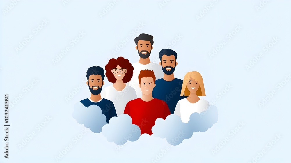 Aufkleber a set of thin line icons depicting participants group members and audience in a minimalist elegant d