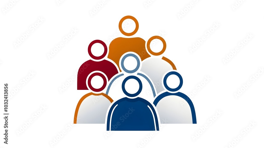 Fototapete clean and thin line art icon set representing human figures teams groups and community designed for 