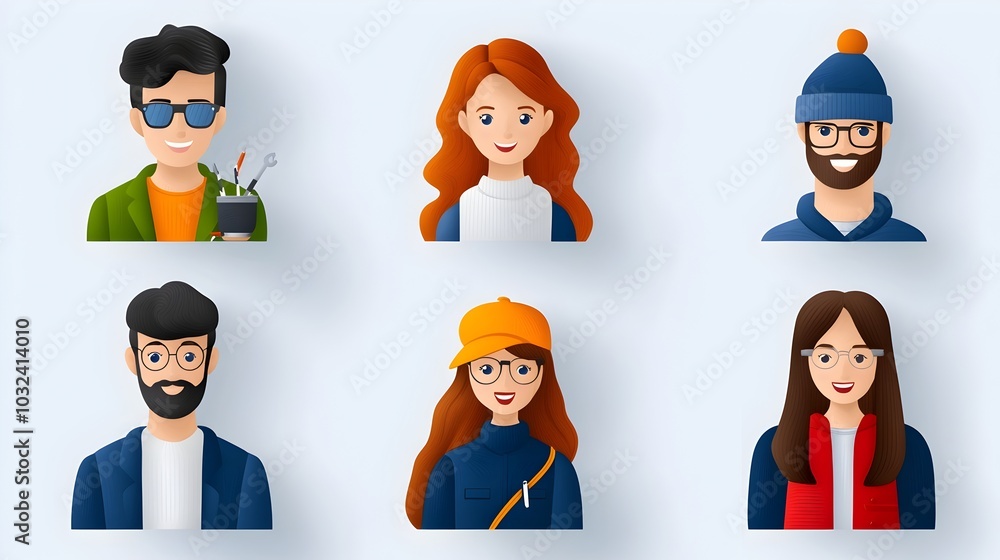Leinwandbilder minimalist thin line icons depicting participants group members and audience in a clean elegant desi