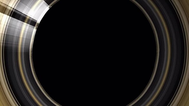 Luxury gold circle copy placement with rotating light beam. Modern simple logo, text placement background