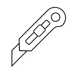 Utility knife vector line icon