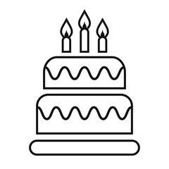 Birthday cake vector line icon