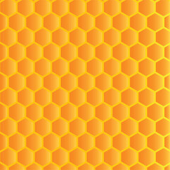Honeycomb pattern vector illustration. Concept of honey and bees. Orange color hexagon honey comb pattern. Modern Colorful geometric trendy hexagons pattern design.