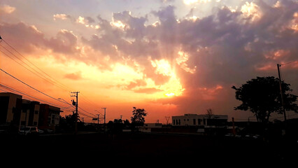 afternoon sunset in the city