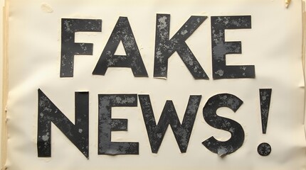 Fake news concept with cut letters on textured background