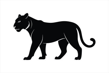  Tiger animal silhouette black vector artwork illustration.