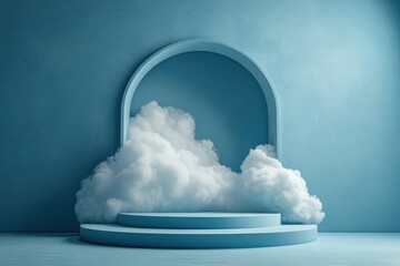 Pastel Cloud with Minimalist Arch