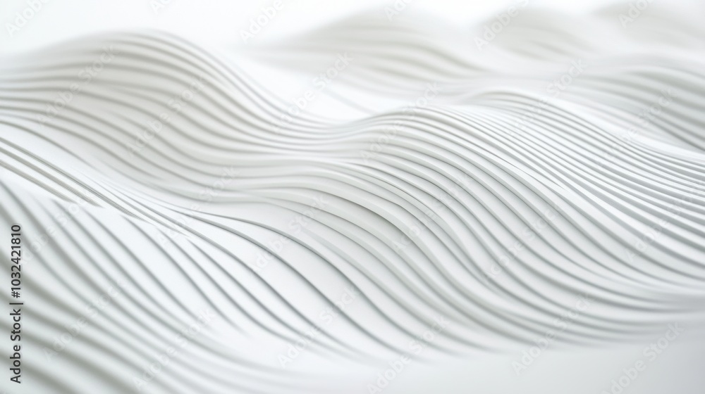 Poster minimalist wave pattern, a series of uniform slender lines flowing harmoniously, evoking a sense of 