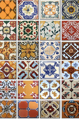 Colorful collection of intricate patterned tiles displayed in a grid layout