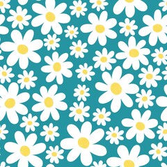 seamless pattern with flowers on a light blue background for wrapping paper, scrapbooking, textile, packaging.