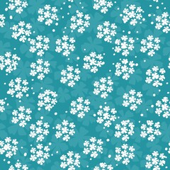 seamless pattern with flowers on a light blue background for wrapping paper, scrapbooking, textile, packaging.
