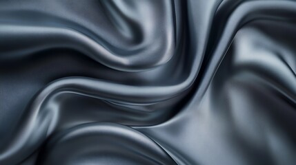 Obraz premium Black satin fabric, rippled and smooth, a luxurious backdrop for elegant fashion displays