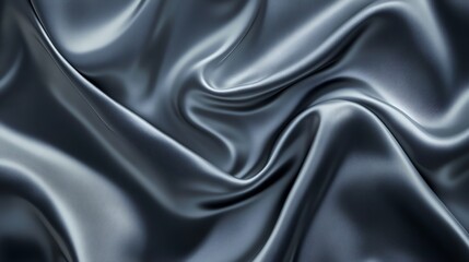 Fototapeta premium Black satin fabric, rippled and smooth, a luxurious backdrop for elegant fashion displays