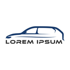 Simple Minimalist Van or Minivan Crossover SUV Car Line Logo Icon Symbol Design