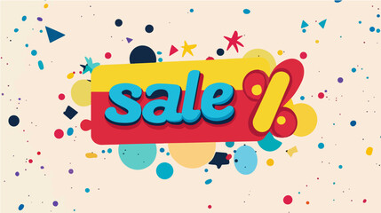 Illustration of a discount coupon. Sale. Banner. Postcard.