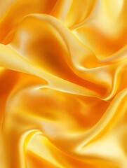 Fototapeta premium Liquid satin fabric with yellow golden waves, soft and smooth texture, ideal for luxury wallpaper or backdrop design