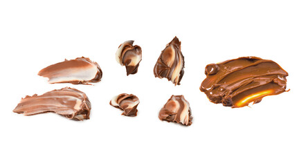 Chocolate cream splash isolated on white background.