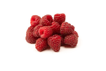 Tasty fresh raspberry isolated on a white background. Top view.
