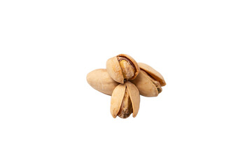 Tasty pistachios isolated on a white background.