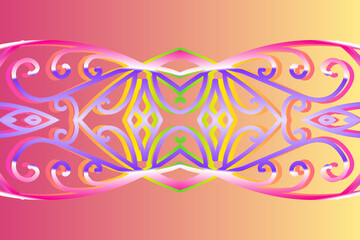  colourful gradient line art pattern of indonesian culture traditional tenun batik ethnic dayak ornament for wallpaper ads background