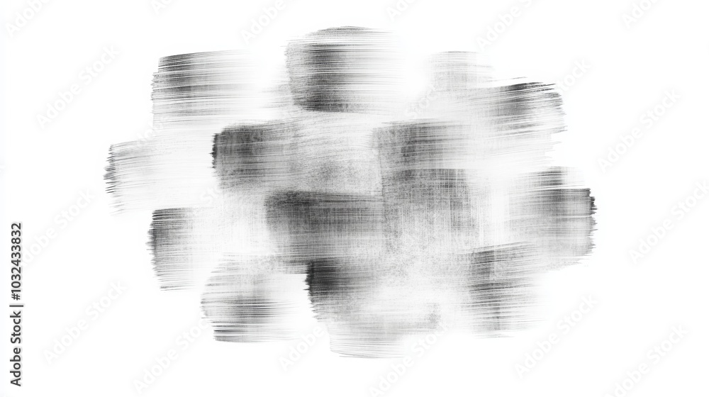 Aufkleber a minimalist black and white abstract design featuring textured brush strokes creating a shadowy clo
