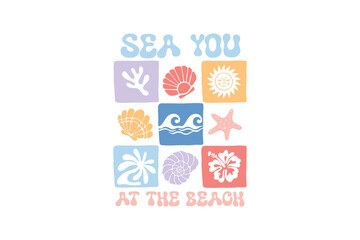 Sea you at the beach, Boho Summer Quote SVG T Shirt Design
