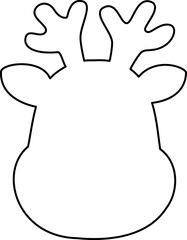 Cute deer head outline vector