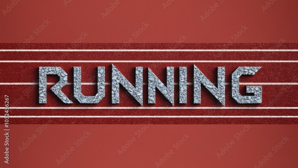 Poster dynamic running letters on bold background