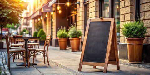 "Blackboard Sidewalk Sign for Restaurant or Cafe: Menu or Promotion"