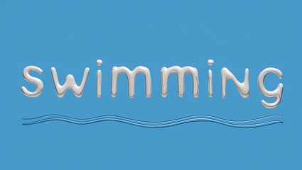 Fototapeta premium Wavy Fluid Letters on Blue Background