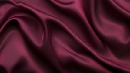 Obraz premium The luxurious, silky fabric drapes in soft, flowing curves, creating a backdrop of rich red maroon with a hint of velvet texture