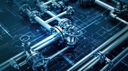 Architectural sketch of building pipe system