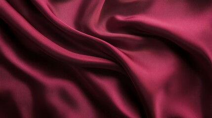Obraz premium The luxurious, silky fabric drapes in soft, flowing curves, creating a backdrop of rich red maroon with a hint of velvet texture