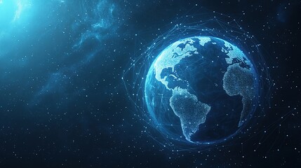 Fototapeta premium Digital Earth: A Network of Interconnectedness