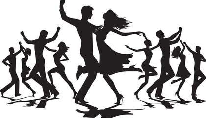 Silhouette of people dancing