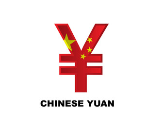 Fototapeta premium chinese yuan currency isolated on white background for logo icon web graphic. vector illustration.
