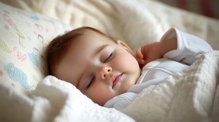 Peaceful Baby Sleeping Soundly in Cozy Blanket