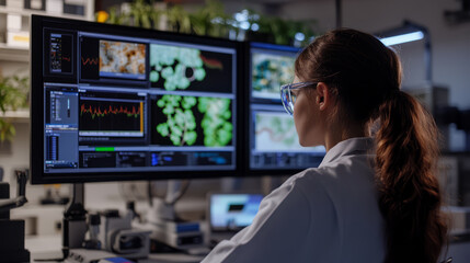 A screen displaying an online science course, with students watching engaging video lectures and participating in interactive quizzes