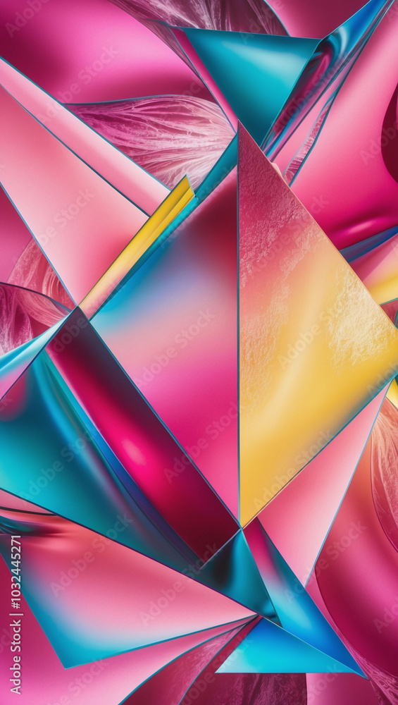 Poster Colorful abstract pattern with overlapping geometric shapes and soft gradients