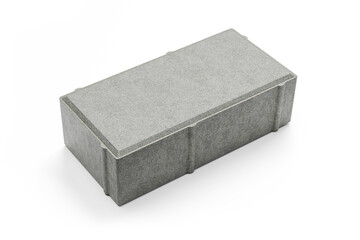 Grey concrete pavement brick isolated - 3d rendering