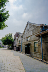 Taichung, Taiwan- October 15, 2024: View of The Cultural Heritage Park, Ministry of Culture in Taichung, Taiwan. The buildings were originally brewery factories during the Japanese rule of Taiwan.