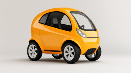 Obraz premium Compact yellow vehicle with modern design, perfect for urban driving