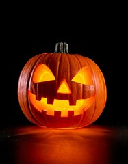 The Magic of Halloween: A Jack-o'-Lantern Lighting Up the Night &mdash; AI-Generated
