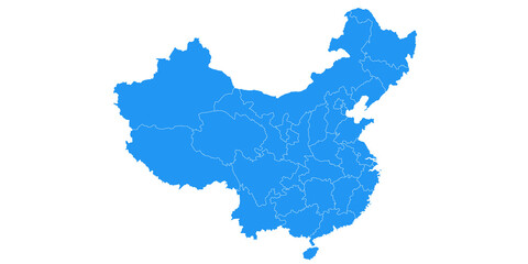 China administrative map. provinces map of China, blank Map, empty map of China, people's republic of China, PRC, East Asia