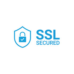 Secure SSL Encryption Logo- Secure Connection and SSL Certificate Icon Vector Illustration