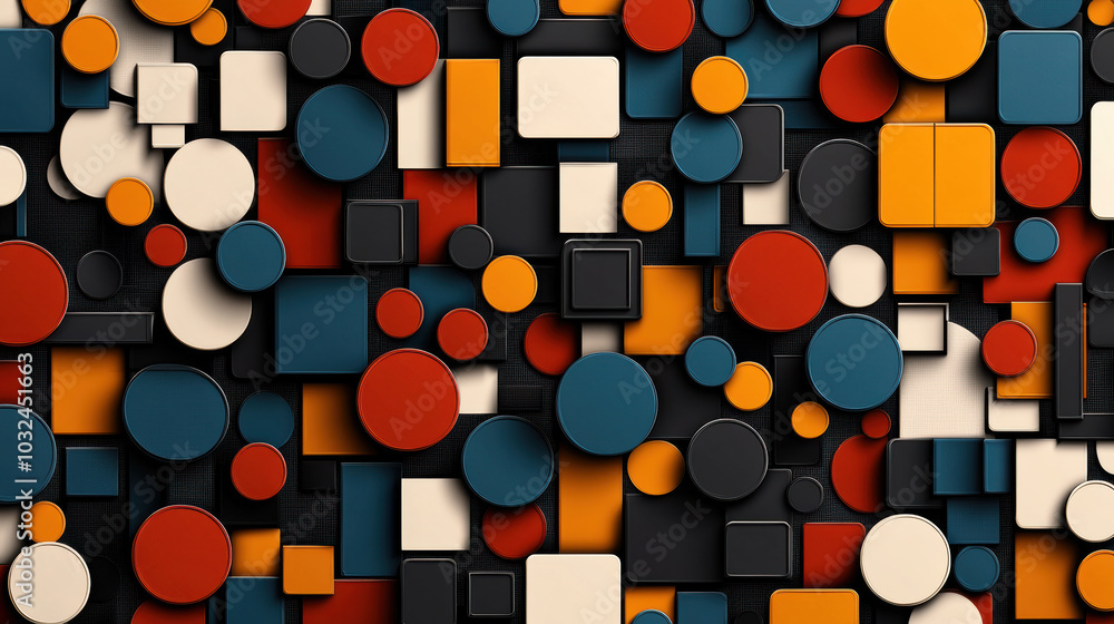 Aufkleber geometric shapes in vibrant colors create dynamic and modern pattern