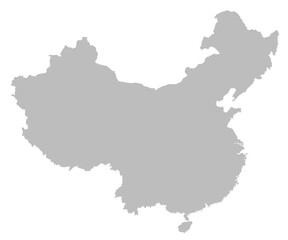 Fototapeta premium Grey blank China map. people's republic of China, solid map