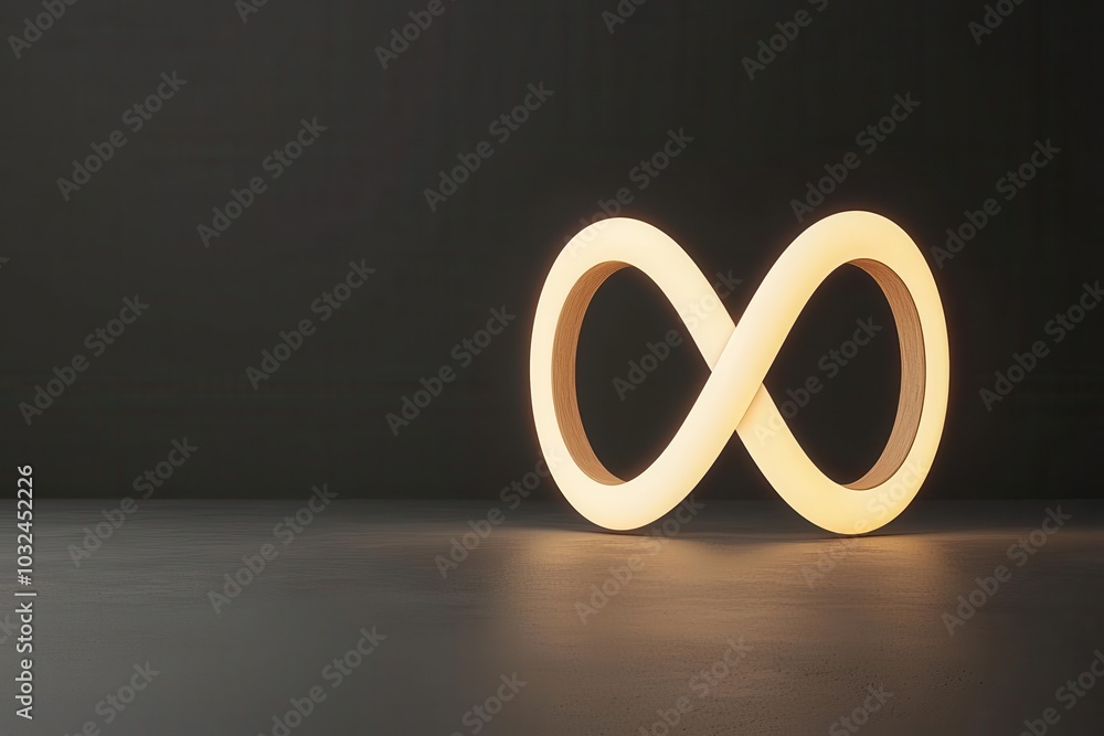 Aufkleber conceptual mvp loop visualized as a glowing infinity symbol with stages build, measure, learn, and r