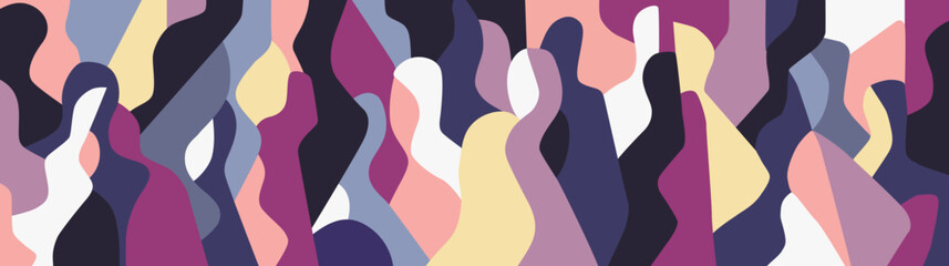  People silhouettes abstract vector illustration ,  multicolor  background